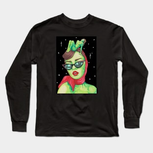 Retro Sci Fi Pin Up Long Sleeve T-Shirt